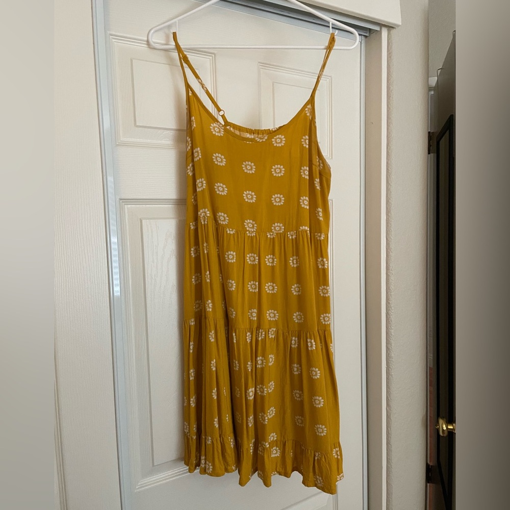 Mossimo Supply Co Yellow Gold Sunflower Spaghetti Strap Sundress